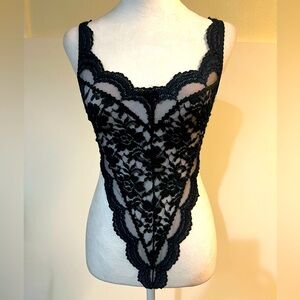 Vintage Victoria’s Secret GOLD LABEL stretch lace teddy, black size small